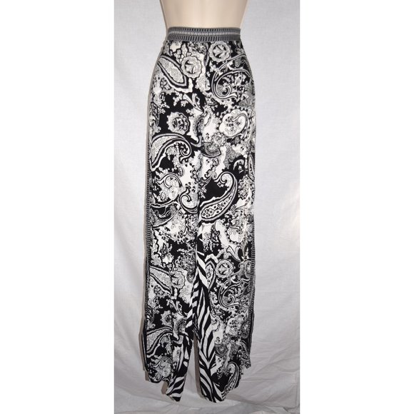 La Blanca Black and White Paisley Pants - Picture 1 of 5